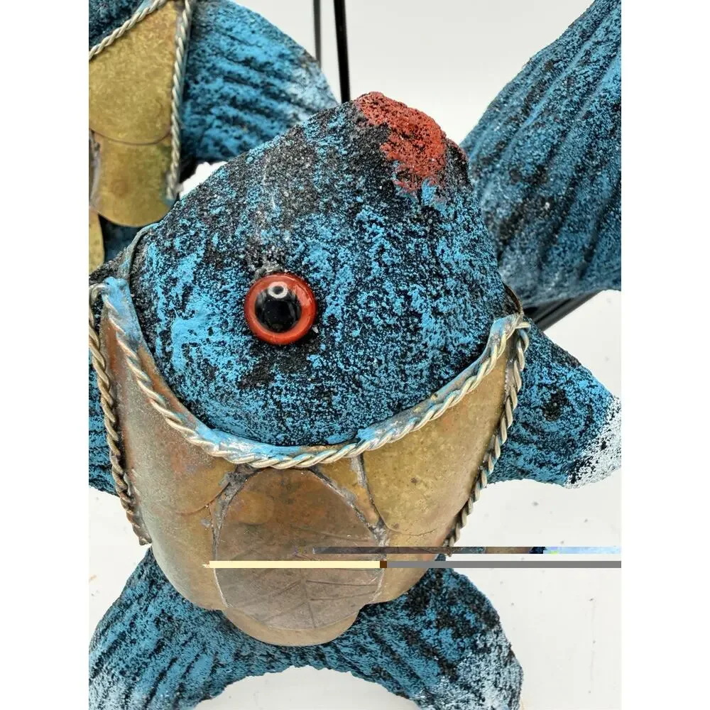 tonala mexican pottery Fish. Made Of Lava Stone. 1970 - 1990.